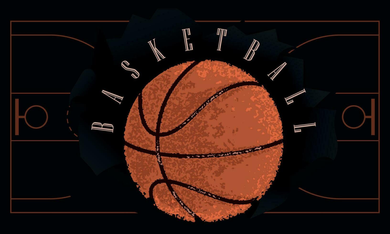 gekleurde basketbal grunge poster vector