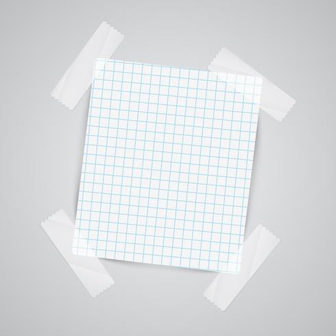 Aantekeningen op papier met plakband, vector