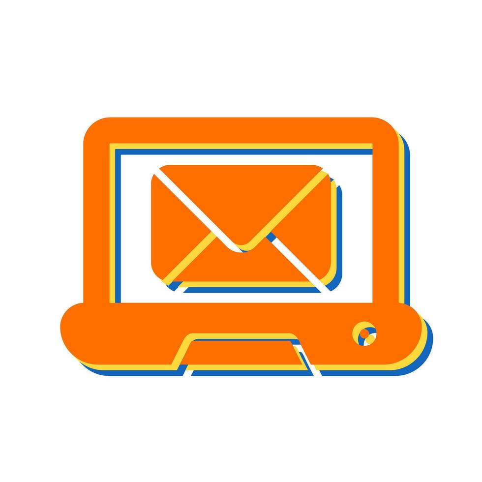 laptop mail vector icoon