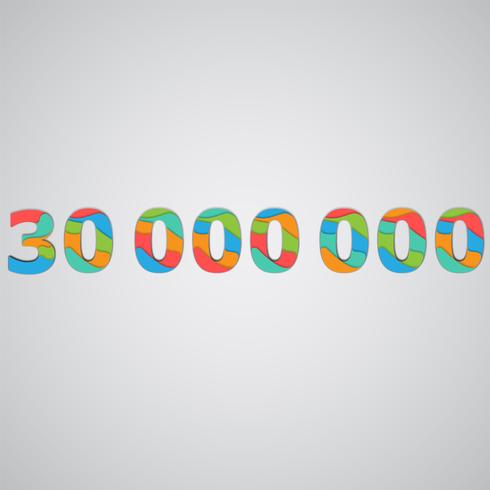 Kleurrijk papercut gelaagd aantal, vector