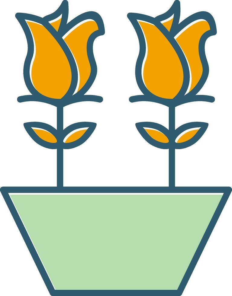 tulpen in pot vector icoon