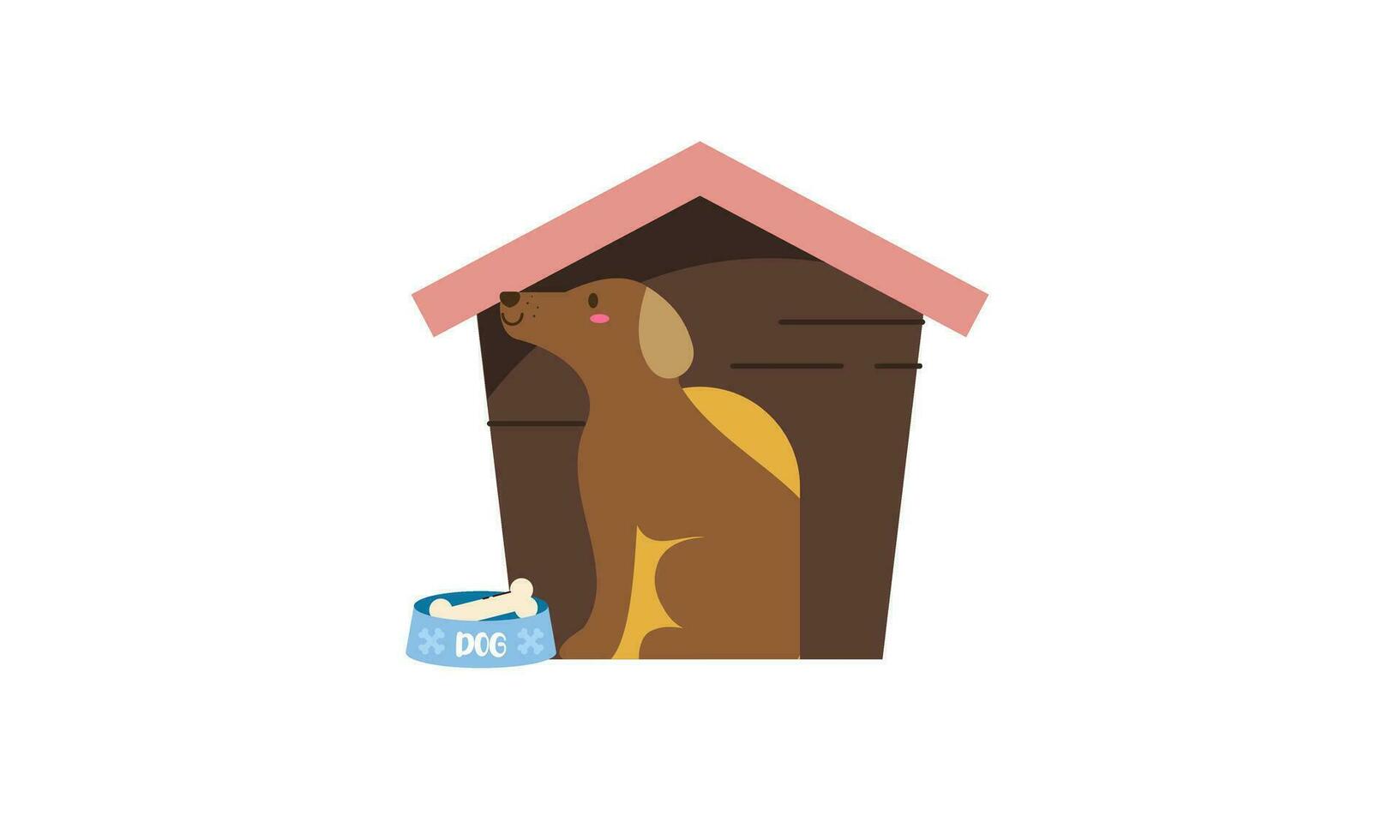 hond tekenfilm binnen hout huis ontwerp vector