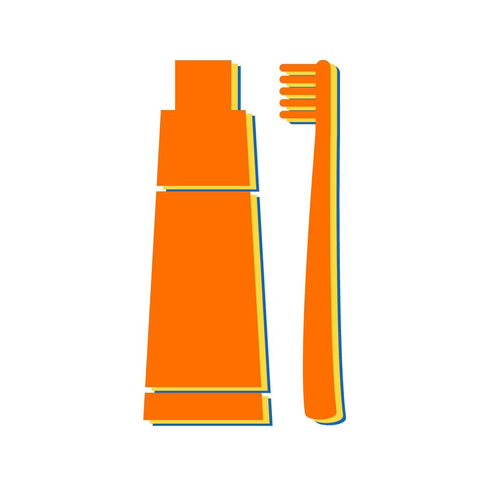 tandenborstel en tandpasta vector icoon