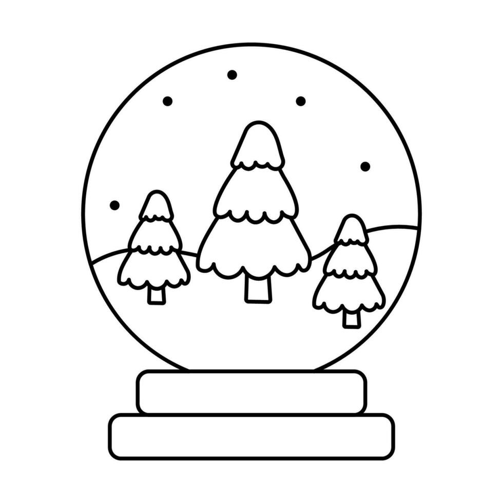 glas bal sneeuw Kerstmis nieuw jaar tekening vector
