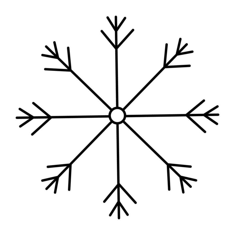 sneeuwvlok Kerstmis winter verkoudheid patroon lijn icoon vector