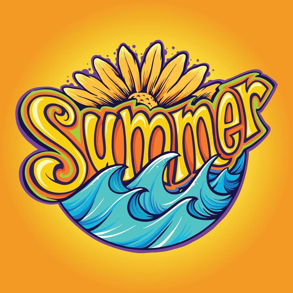 zomer lettertype modern tropisch vector