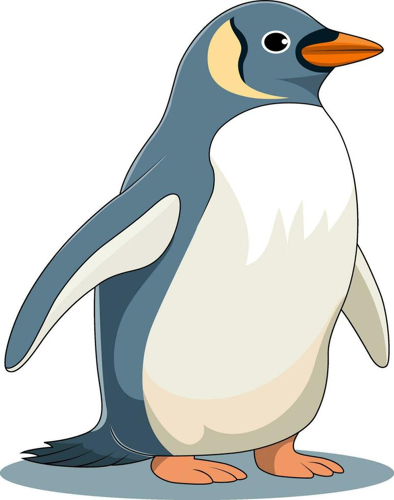 schattig keizer pinguïn tekenfilm Aan wit achtergrond vector