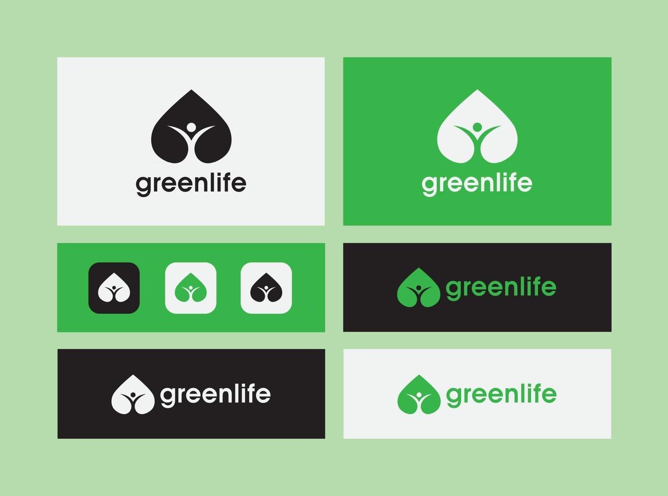 groen leven logo ontwerpconcept vector