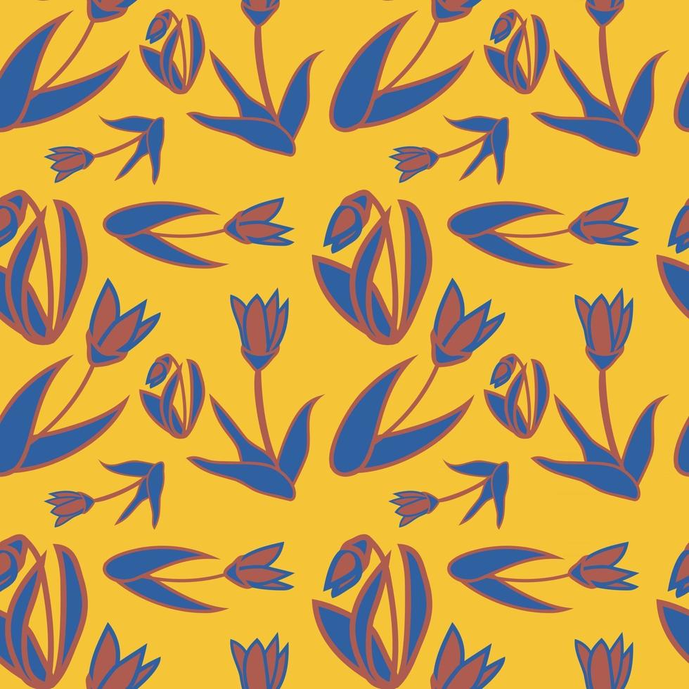 volksbloemen kunstpatroon bloemen abstract oppervlakteontwerp naadloos patroon vector