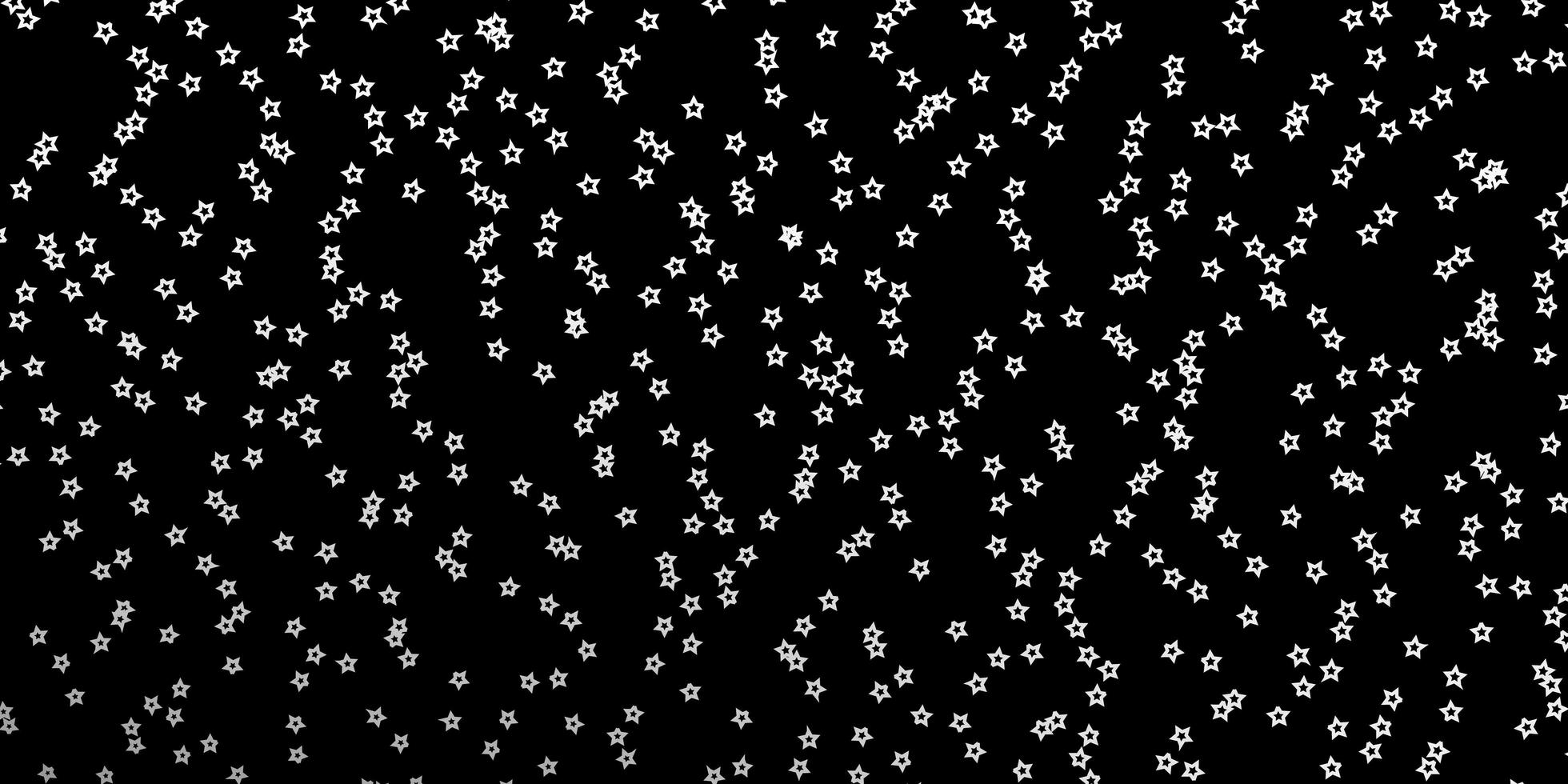 donkergrijze vectorlay-out met heldere sterren. decoratieve afbeelding met sterren op abstracte sjabloon. patroon voor websites, bestemmingspagina's. vector