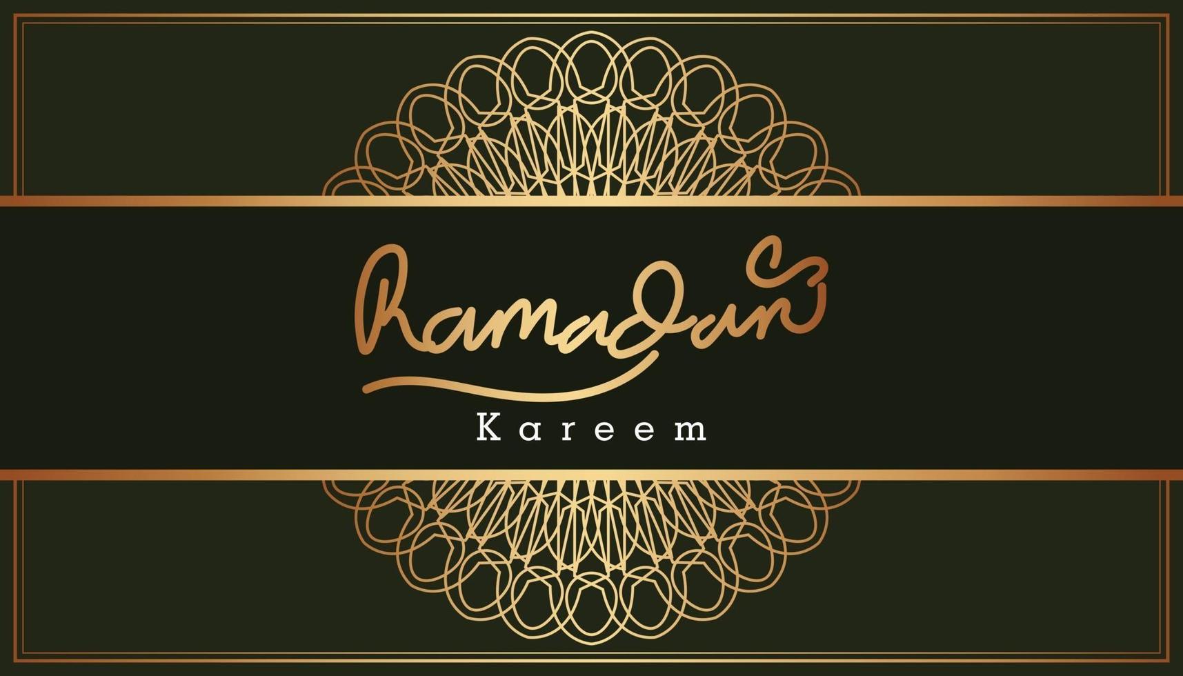 mooie gouden ramadan kareem-tekst en decoratieve patroonontwerpachtergrond. vector illustratie