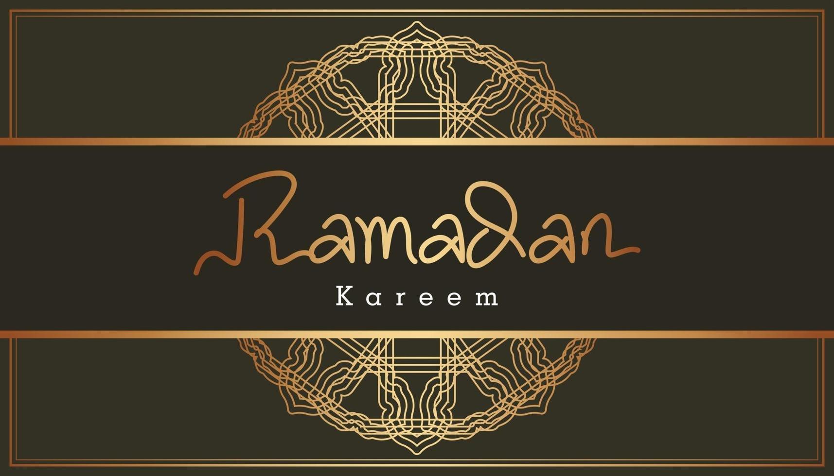 mooie gouden ramadan kareem-tekst en decoratieve patroonontwerpachtergrond. vector illustratie