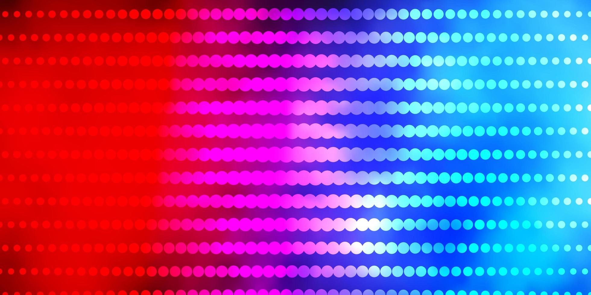 lichtblauwe, rode vectortextuur met cirkels. glitter abstracte illustratie met kleurrijke druppels. patroon voor boekjes, folders. vector