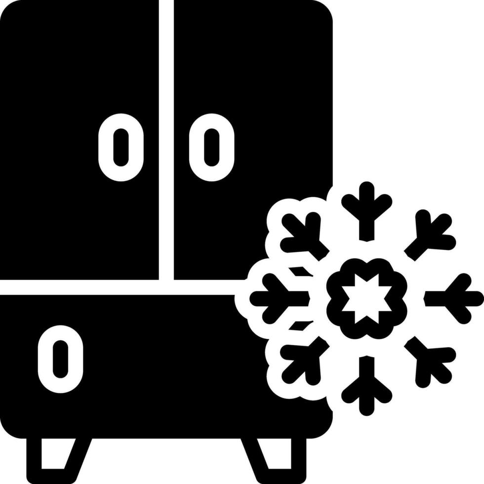 solide icoon voor koelkast vector