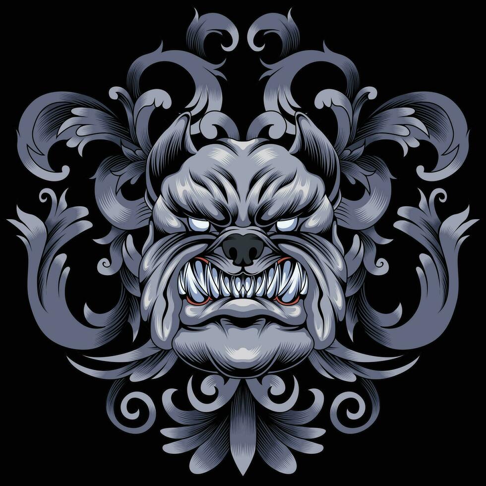 bulldog hoofd vector illustratie