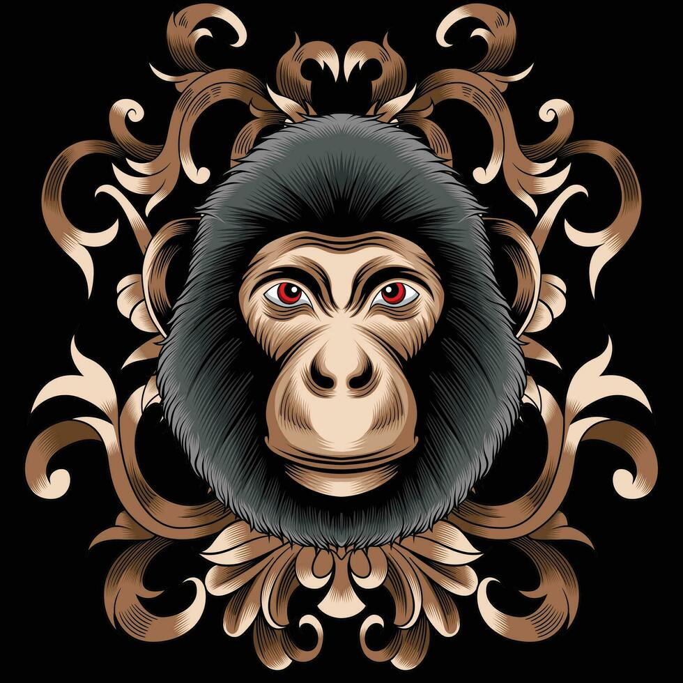 aap hoofd vector illustratie