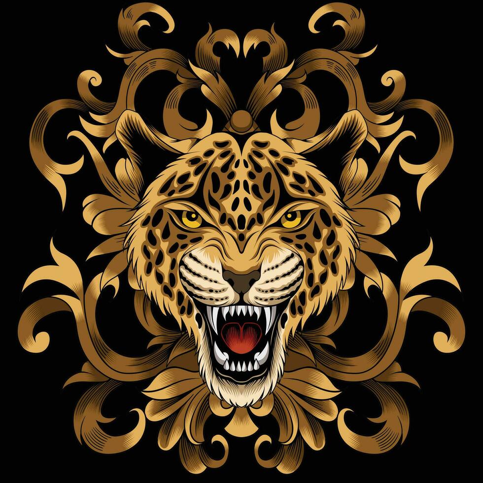 luipaard hoofd vector illustratie