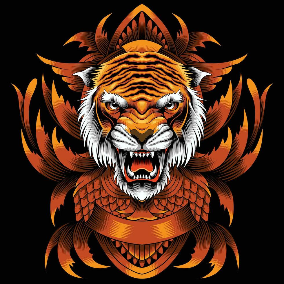 tijger hoofd vectorillustratie vector