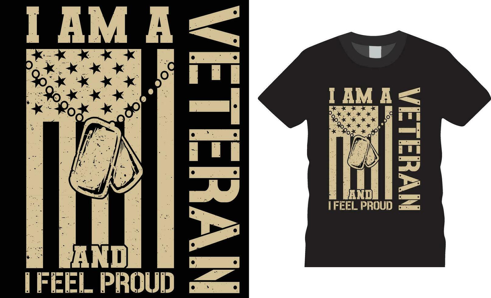 ik ben een veteraan en ik voelen trots Amerikaans veteraan t-shirt ontwerp vector sjabloon.