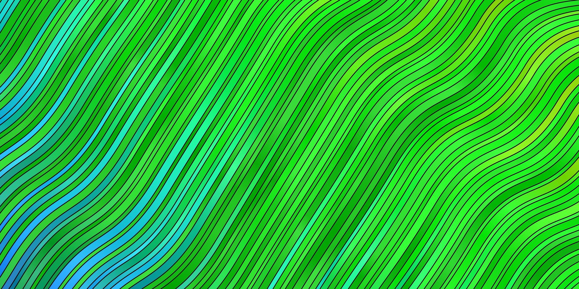 lichtblauwe, groene vectorlay-out met rondingen. abstracte gradiëntillustratie met wrange lijnen. slim ontwerp voor uw promoties. vector