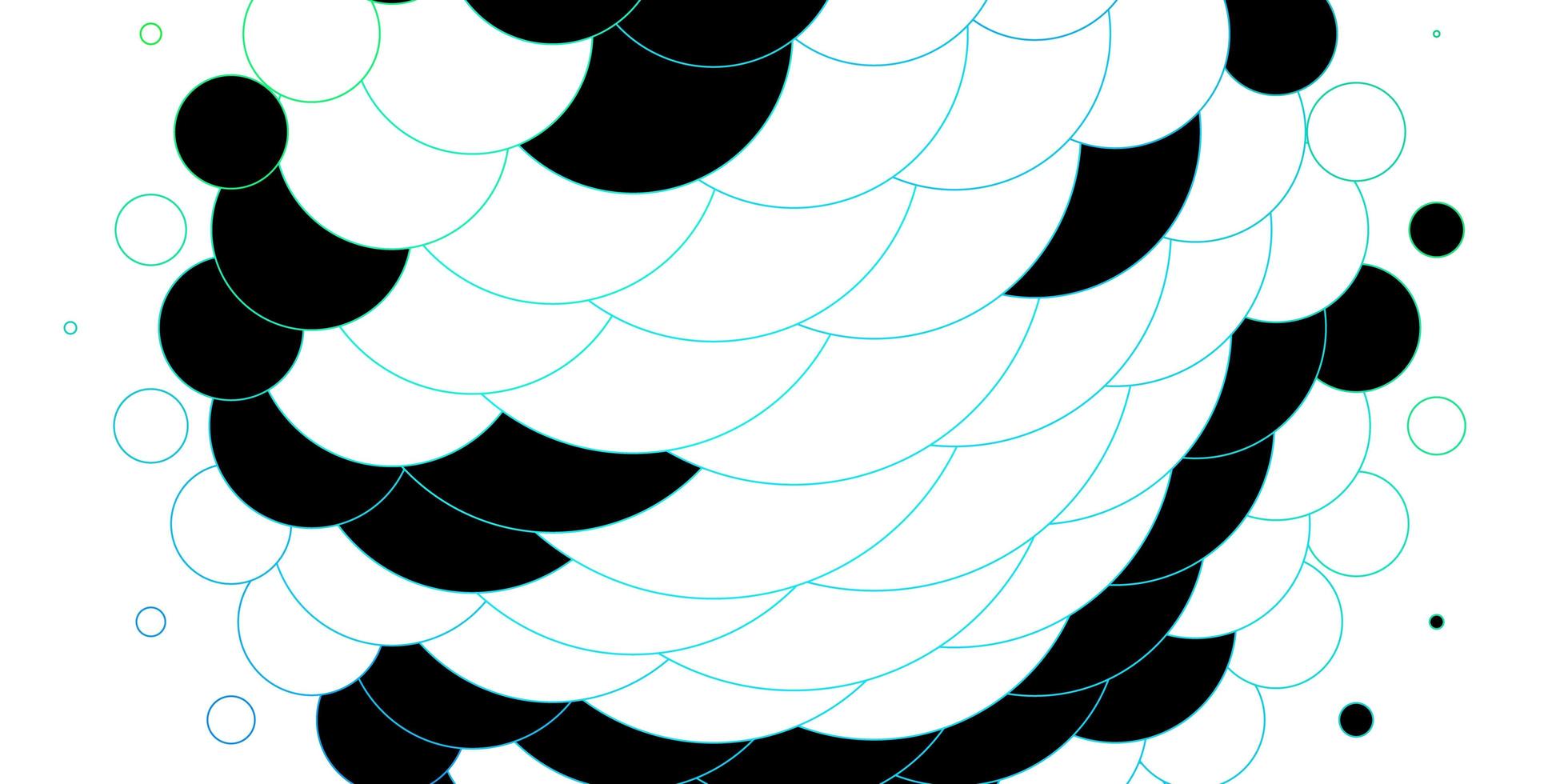lichtblauwe, groene vectorlay-out met cirkelvormen. abstract decoratief ontwerp in gradiëntstijl met bubbels. patroon voor behang, gordijnen. vector