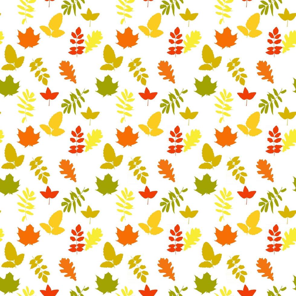 naturalistische herfstbladeren op wit. naadloos patroon. vectorillustratie. vector