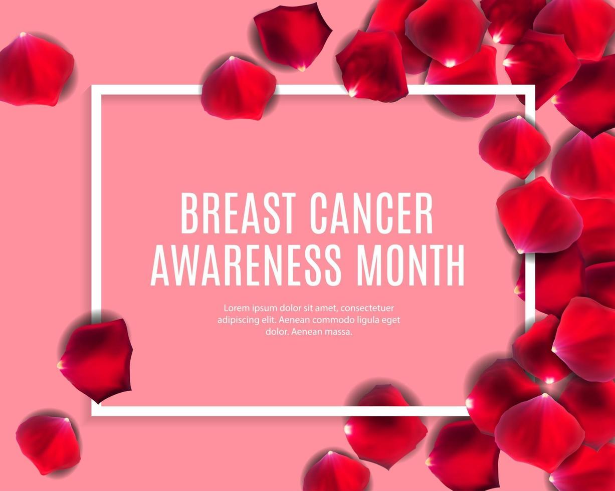 borstkanker bewustzijn maand roze lint achtergrond vectorillustratie vector