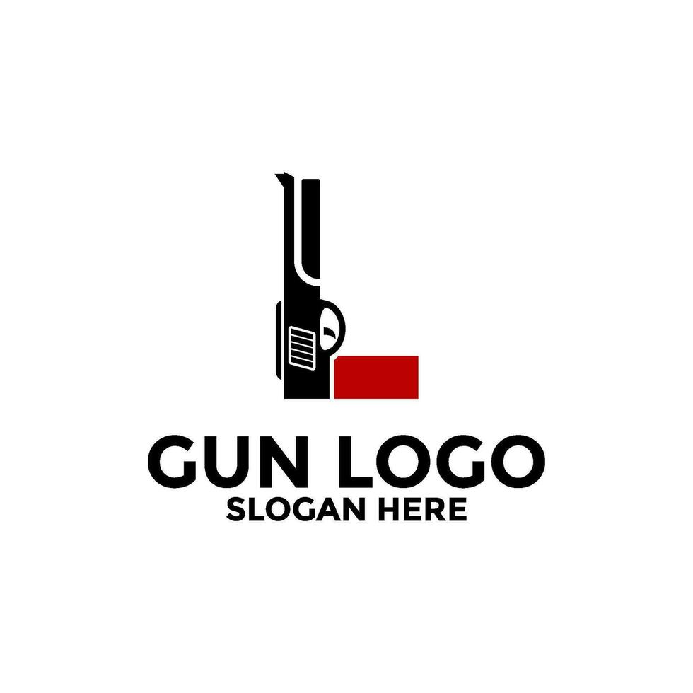 brief l en geweer logo icoon ontwerp, geweer logo vector sjabloon