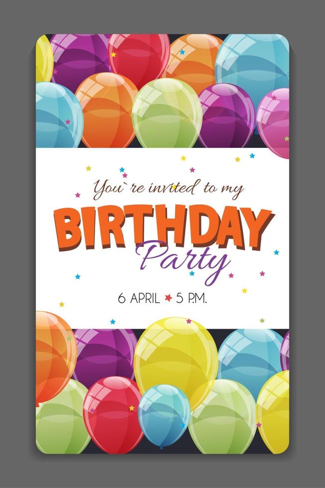verjaardagsfeestje uitnodigingskaart sjabloon vectorillustratie vector