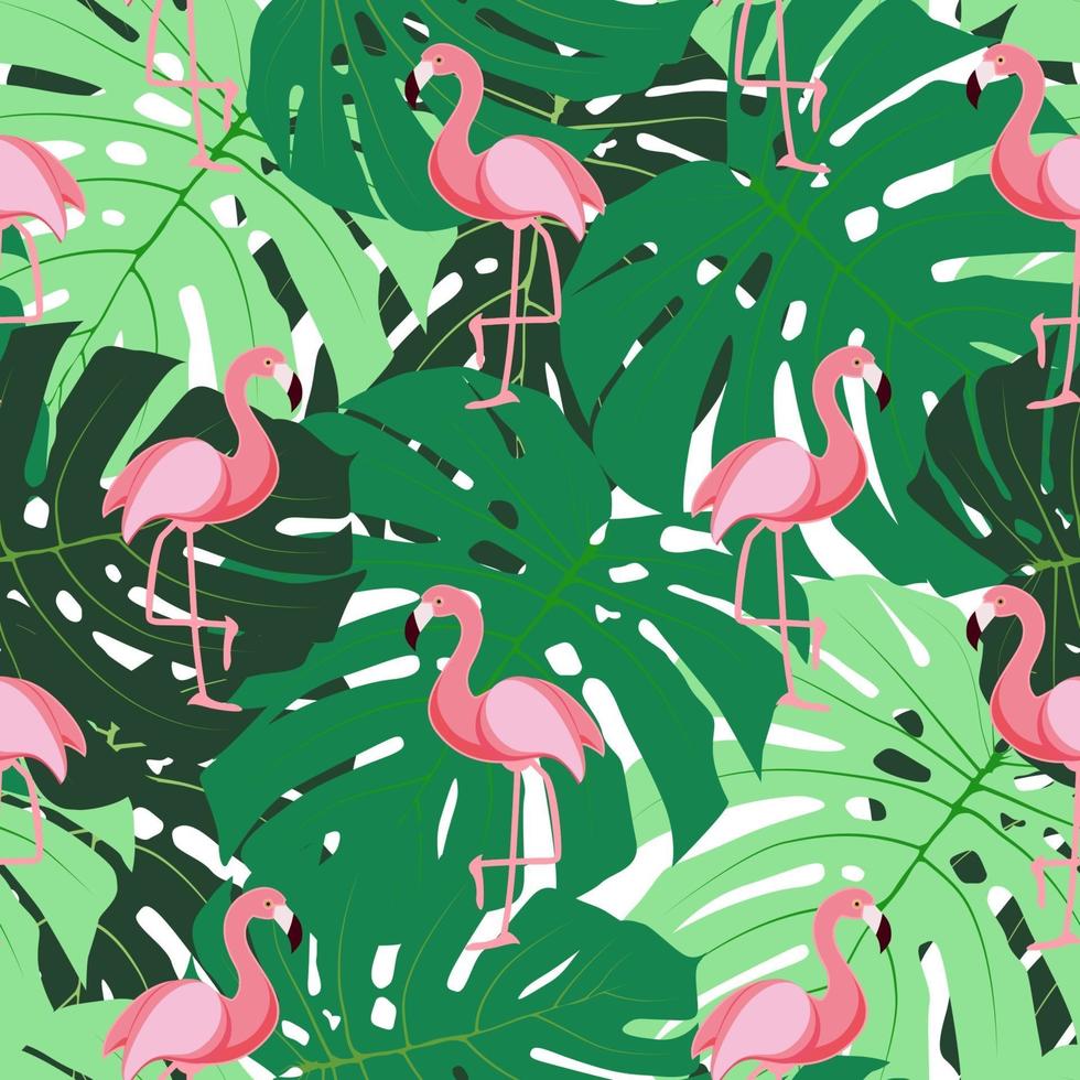 schattige retro naadloze flamingo patroon achtergrond vectorillustratie vector