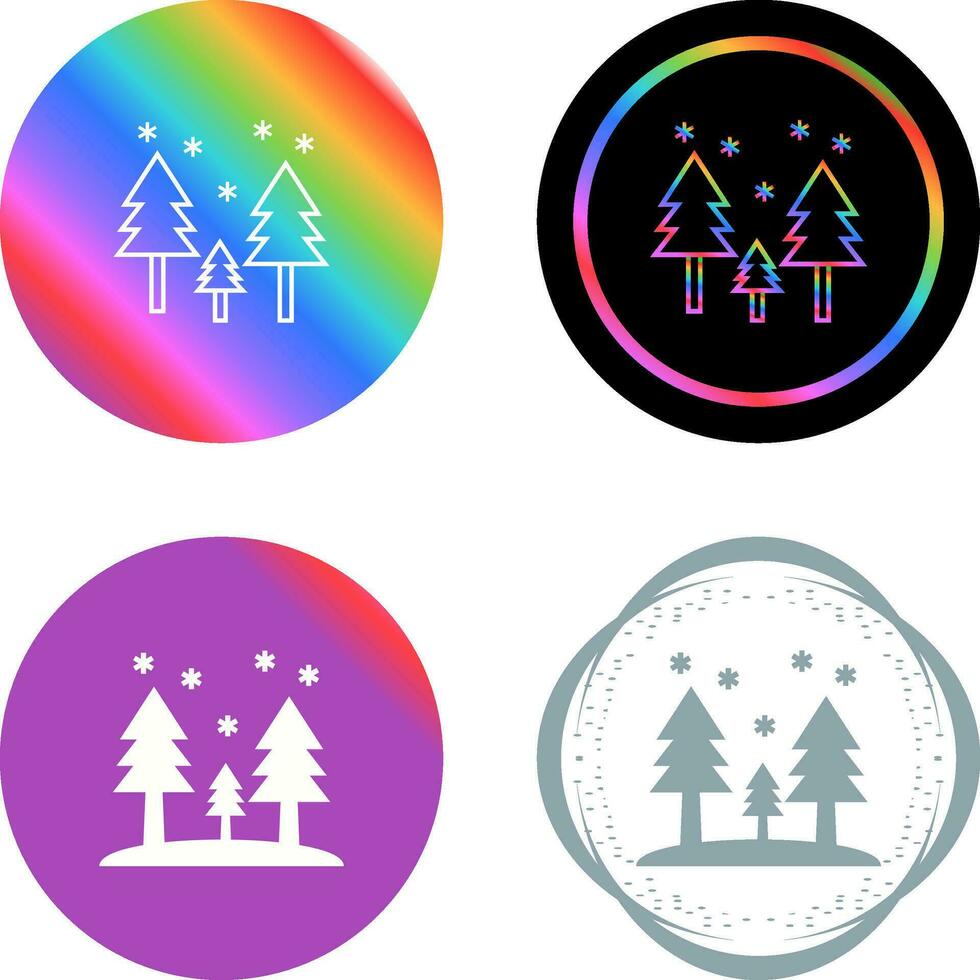 sneeuwen in bomen vector icoon