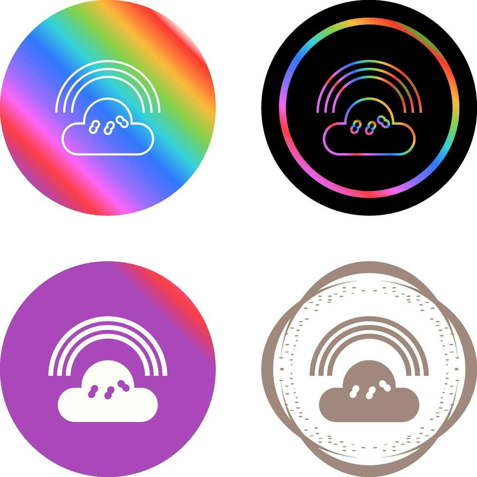 bewolkt met regenboog vector icoon