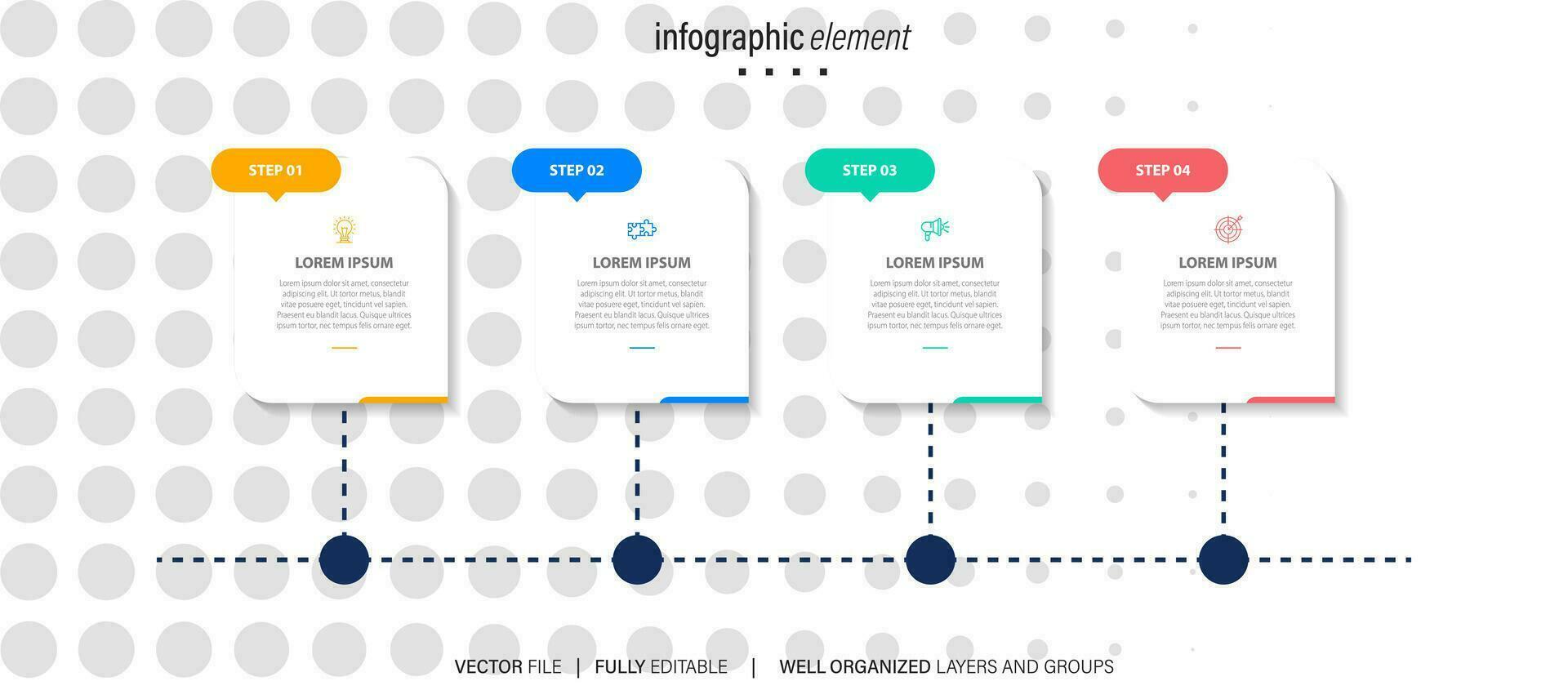 vector infographics tijdlijn ontwerp sjabloon met lijn dozen label, geïntegreerde cirkels achtergrond. tijdlijn infographic ontwerp vector en afzet pictogrammen.