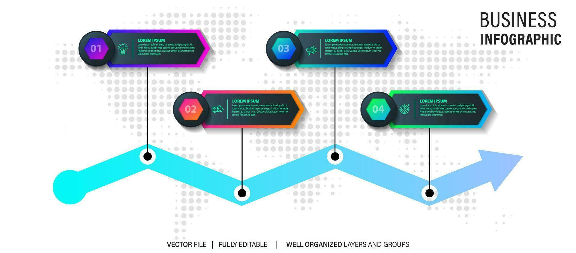 reeks van infographic elementen gegevens visualisatie vector ontwerp sjabloon. kan worden gebruikt voor stappen, opties, bedrijf werkwijze, werkstroom, diagram, flowchart concept, tijdlijn, afzet pictogrammen, info grafiek.