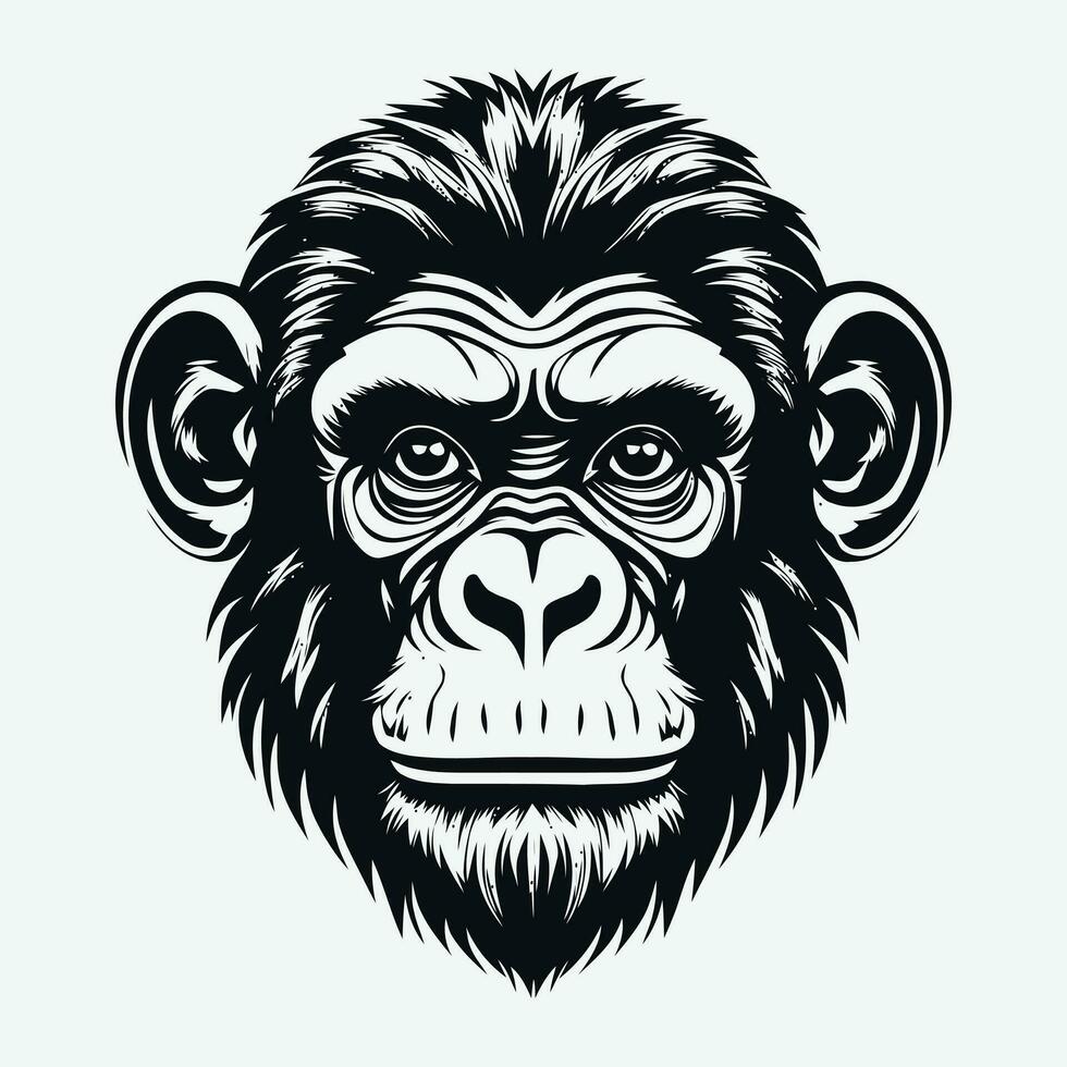 aap vector logo gemakkelijk realistisch natuur primaat Afrika gorilla zijdeaapje chimpansee kunst tekening illustratie wild dier