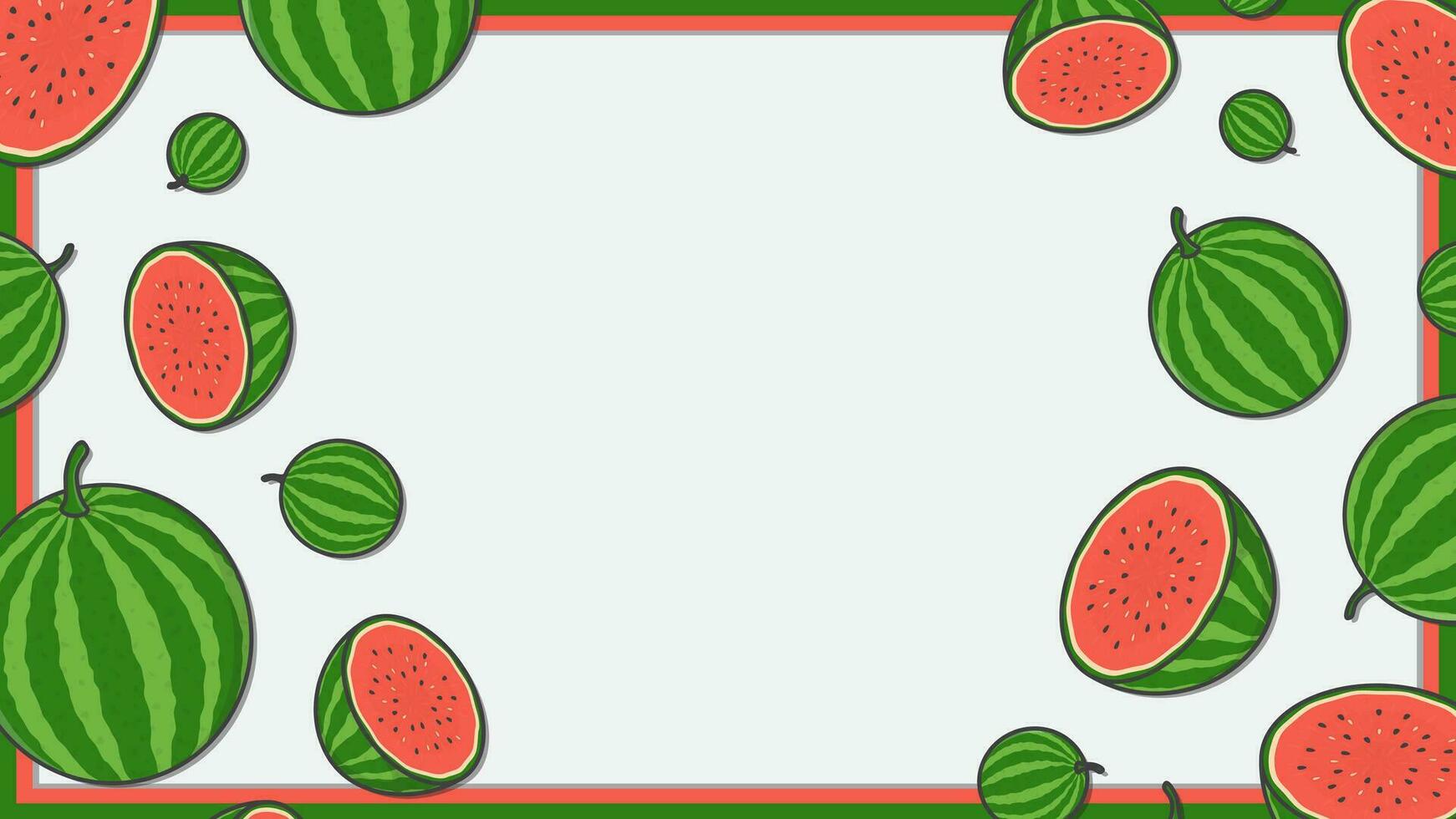 watermeloen fruit achtergrond ontwerp sjabloon. watermeloen fruit tekenfilm vector illustratie. zomer