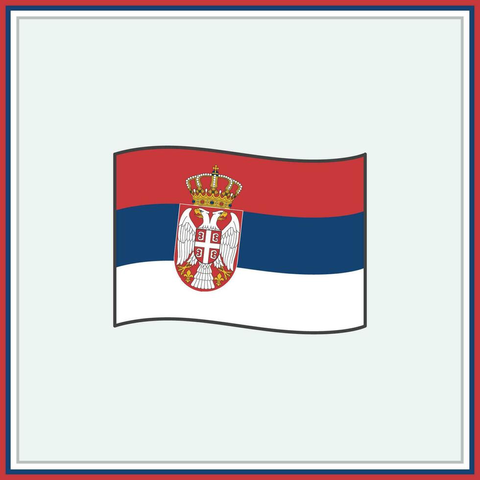 Servië vlag tekenfilm vector illustratie. vlag van Servië vlak icoon schets. nationaal Servië vlag