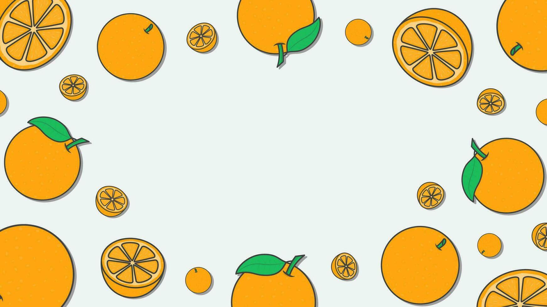 oranje citrus fruit achtergrond ontwerp sjabloon. oranje fruit tekenfilm vector illustratie