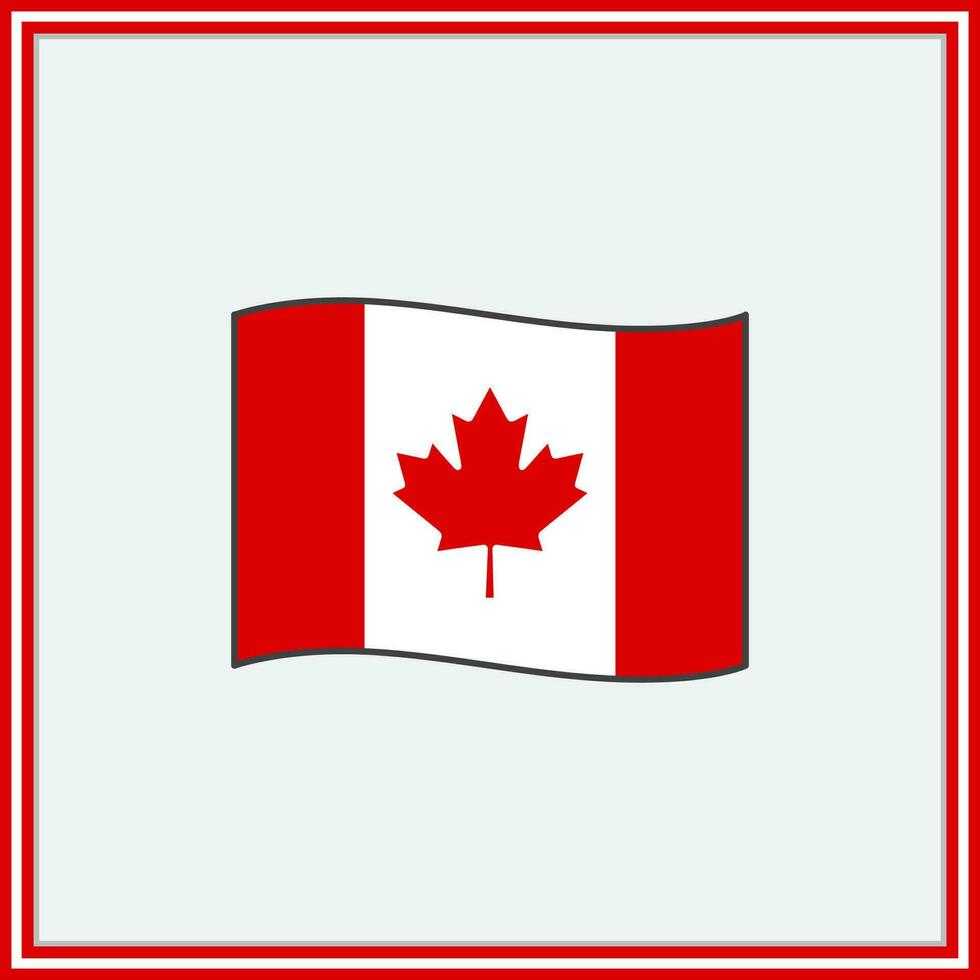 Canada vlag tekenfilm vector illustratie. vlag van Canada vlak icoon schets. nationaal Canada vlag