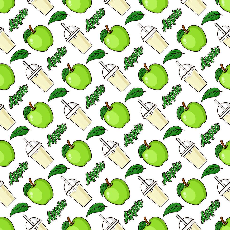 groen appel fruit sap naadloos patroon achtergrond illustratie vector