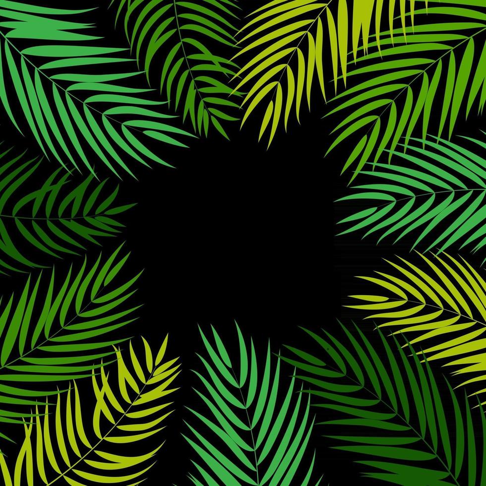palmboom blad silhouet achtergrond vector frame
