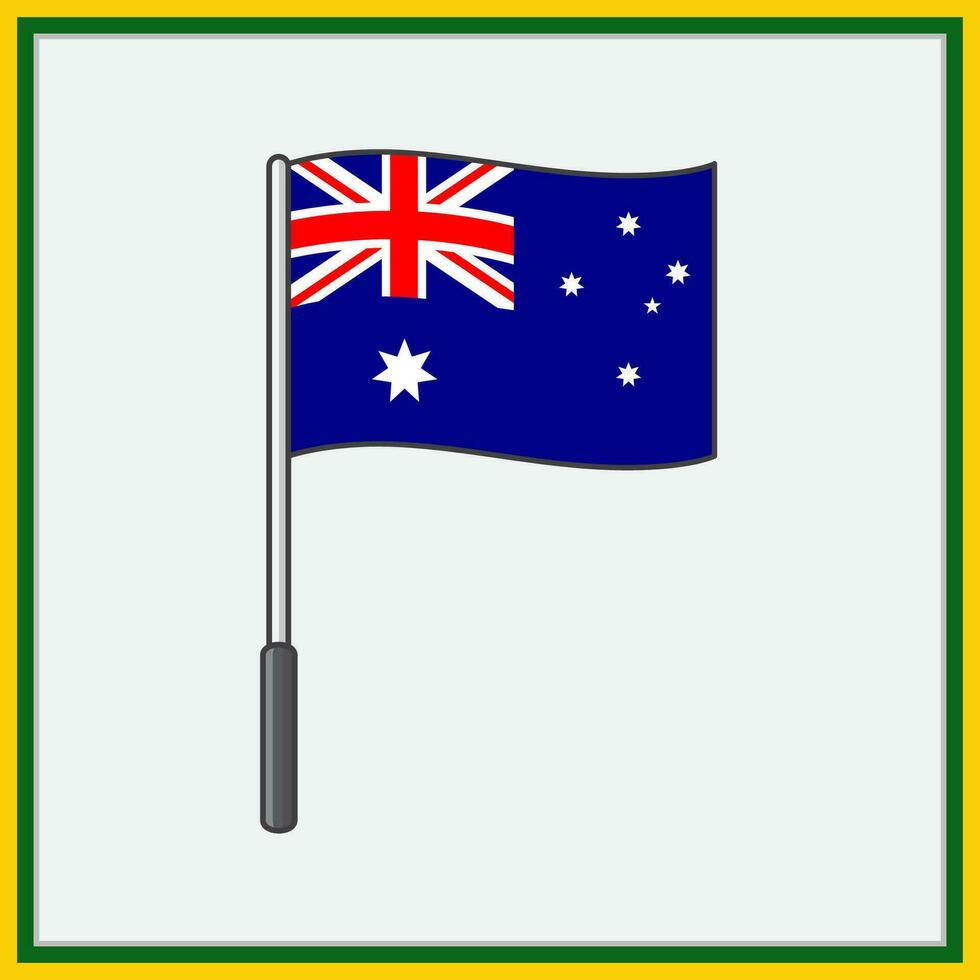 Australië vlag tekenfilm vector illustratie. vlag van Australië vlak icoon schets