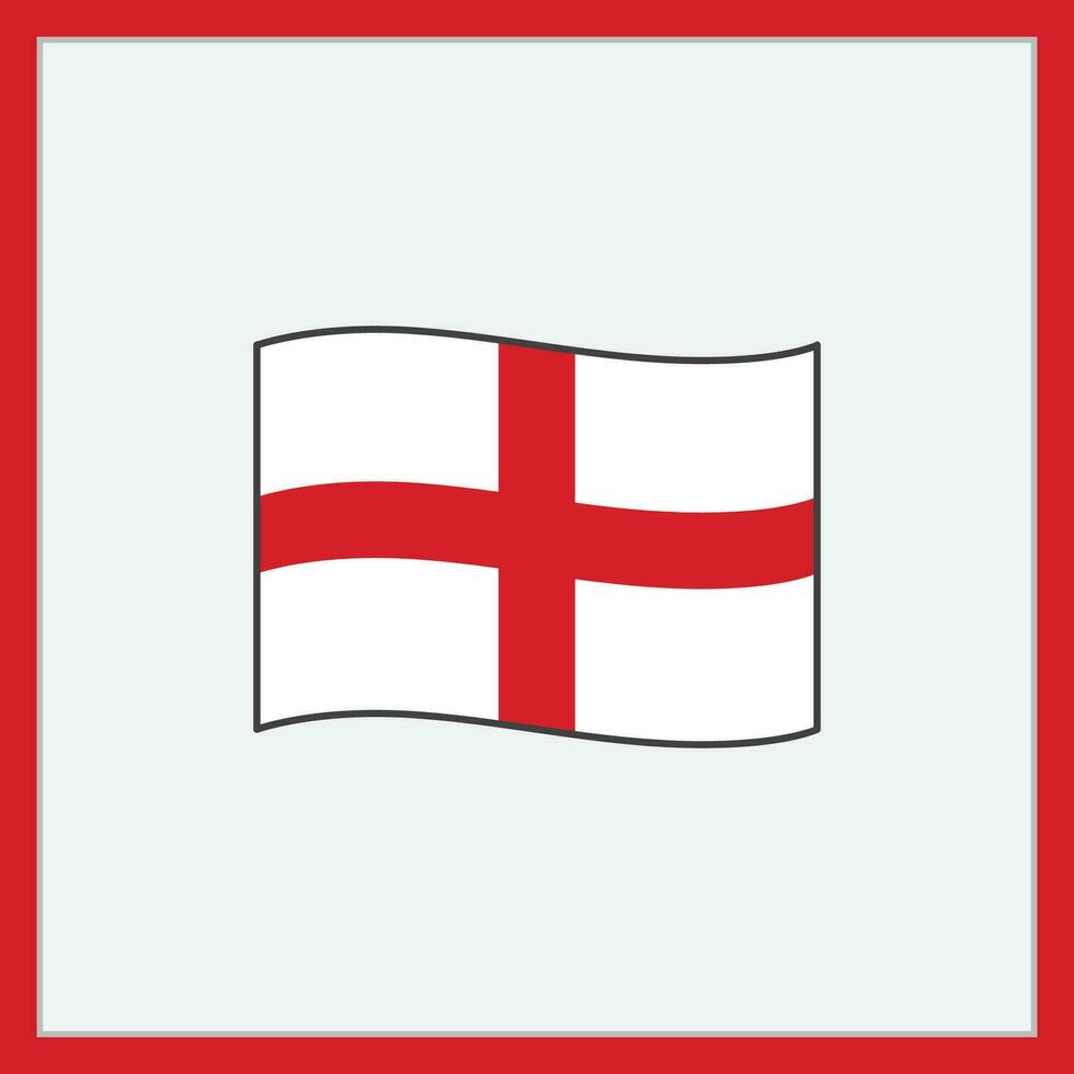 Engeland vlag tekenfilm vector illustratie. vlag van Engeland vlak icoon schets. nationaal Engeland vlag