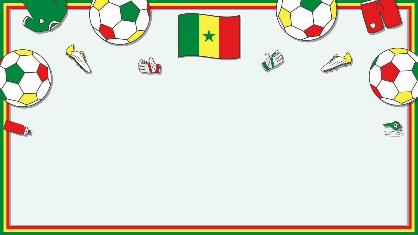 Amerikaans voetbal achtergrond ontwerp sjabloon. Amerikaans voetbal tekenfilm vector illustratie. wedstrijd in Senegal