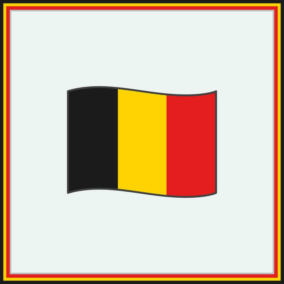 belgie vlag tekenfilm vector illustratie. vlag van belgie vlak icoon schets. nationaal belgie vlag