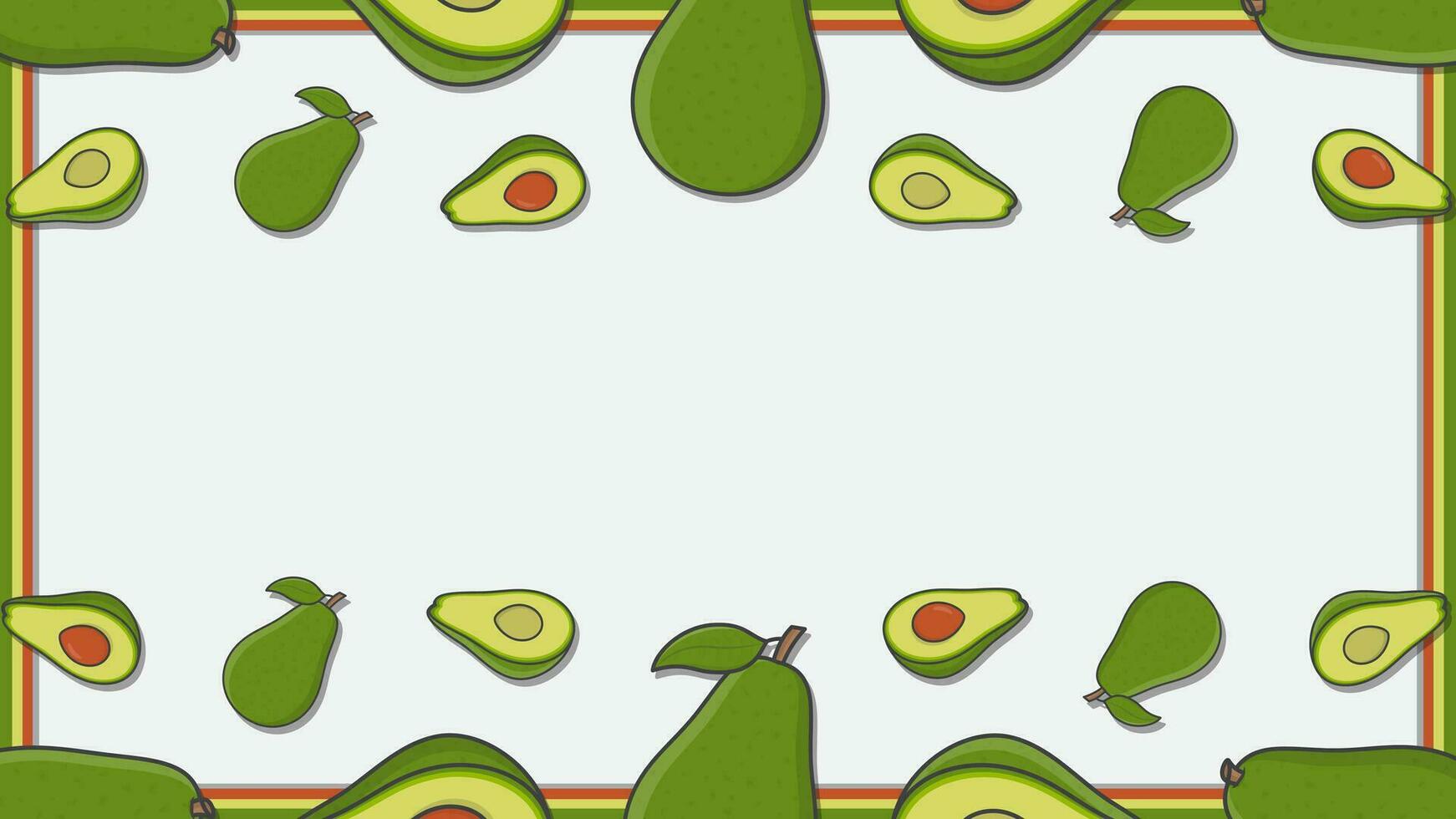avocado fruit achtergrond ontwerp sjabloon. avocado tekenfilm vector illustratie. avocado
