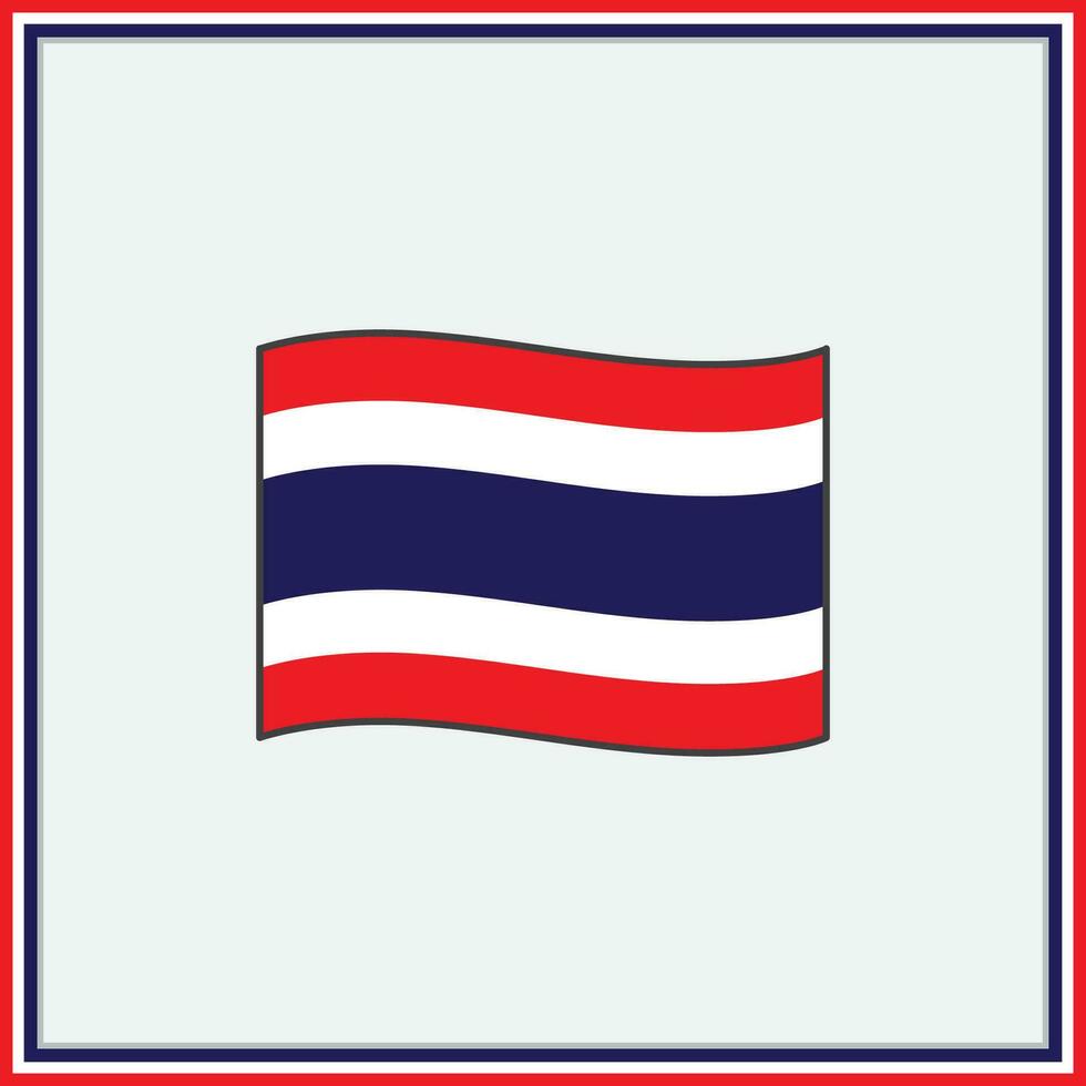 Thailand vlag tekenfilm vector illustratie. vlag van Thailand vlak icoon schets. nationaal Thailand vlag