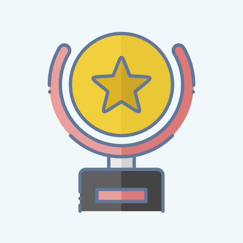 icoon trofee. verwant naar prijs symbool. tekening stijl. gemakkelijk ontwerp bewerkbaar. gemakkelijk illustratie vector