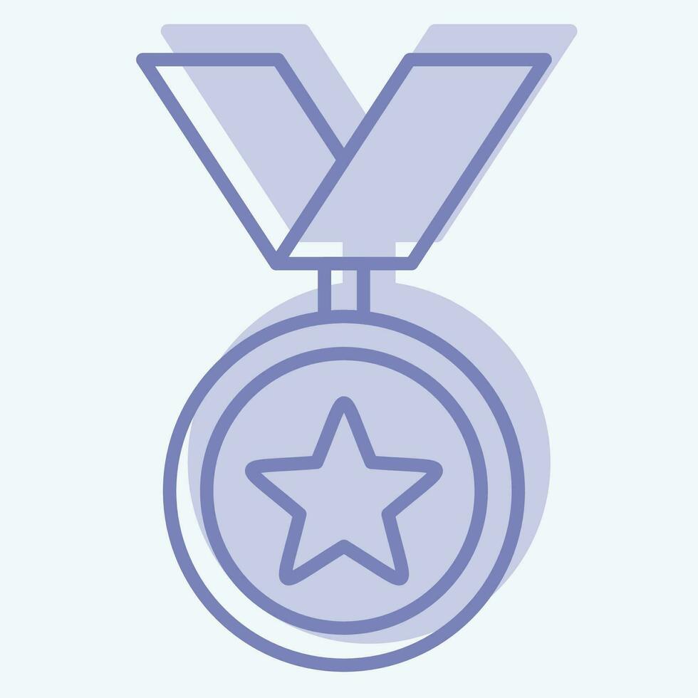 icoon medaille 2. verwant naar prijs symbool. twee toon stijl. gemakkelijk ontwerp bewerkbaar. gemakkelijk illustratie vector