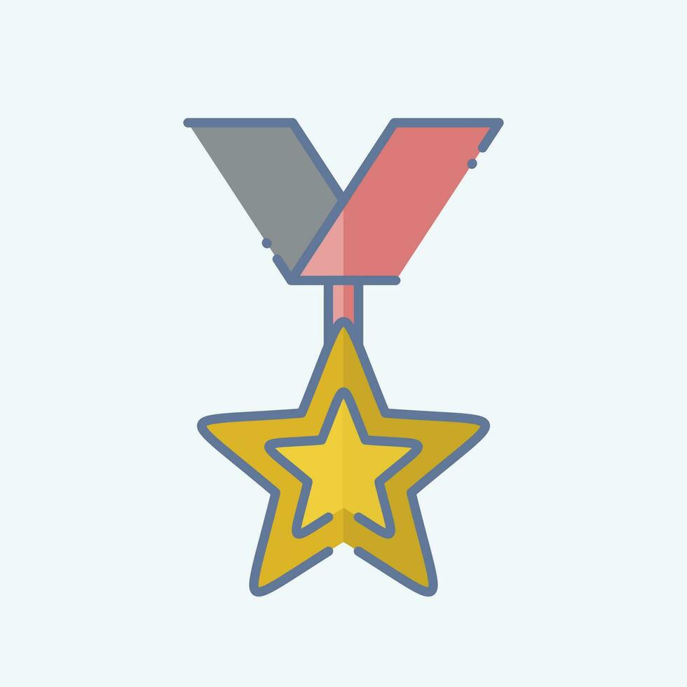 icoon medaille 1. verwant naar prijs symbool. tekening stijl. gemakkelijk ontwerp bewerkbaar. gemakkelijk illustratie vector